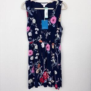 Stitch Fix Market & Spruce Womens Bogota Crochet Trim Dress Size L Floral Navy